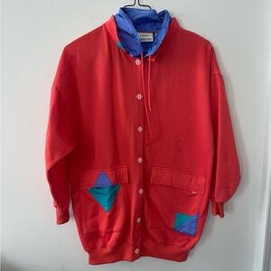 Vintage 1980’s Color block Sweatshirt Jacket - As Is Sz M